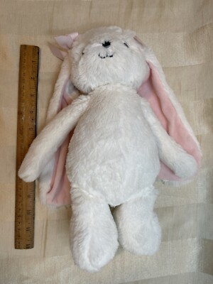Bedtime Originals 13'' SASHA Plush White Bunny Stuffed Animal Pink Cute