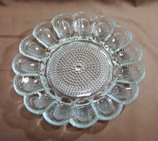 Indiana Glass Hobnail Clear Deviled Egg Plate Holds 15 Eggs  Vintage  T2229