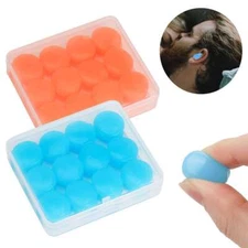 12Pcs Reusable Silicone Ear Plug Noise Cancelling Earplugs Protector Study Sleep