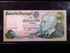 Portugal 20 Escudos 1978 Admiral Gago Coutinho Currency Banknotes Money h6102