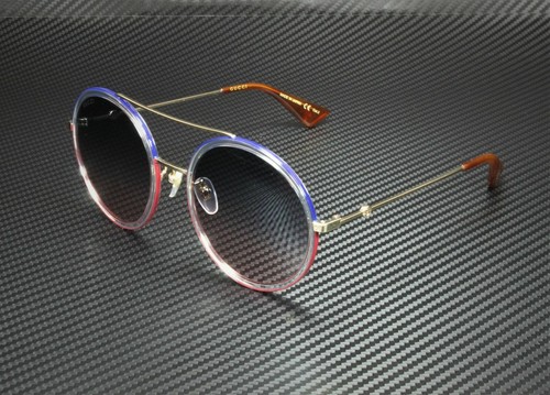 GUCCI GG0061S 023 Round Oval Gold Blue Gradient Women's Sunglasses 56 mm  889652278537 | eBay