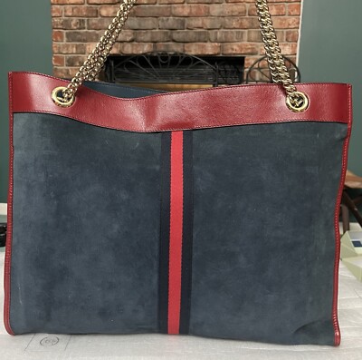 Gucci NEW YORK NY Yankees Rajah Chain Tote Handbag Purse Shoulder