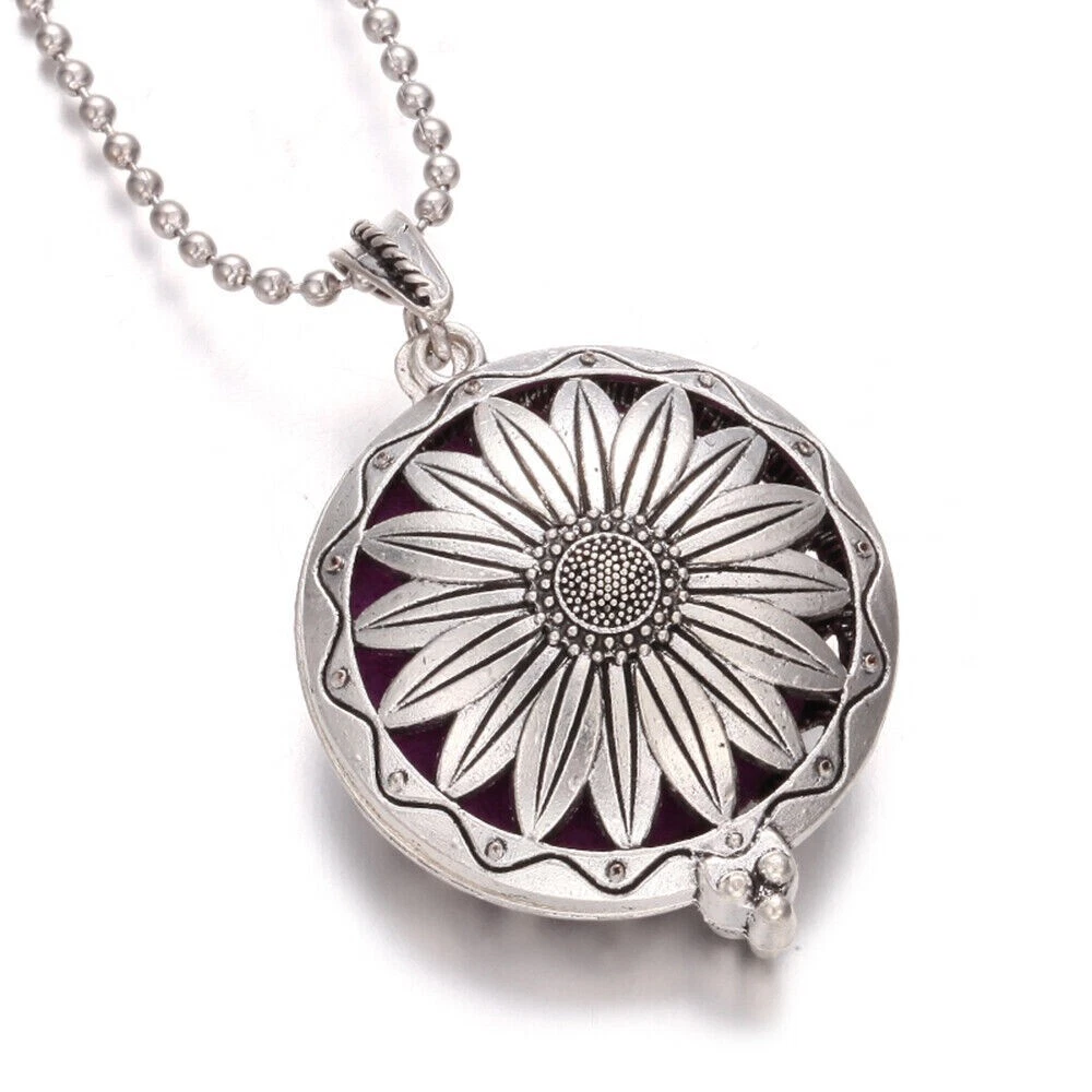 925 Sterling Silver Flower Charms New Women Fashion Locket Pendant Necklace