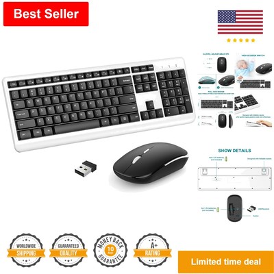 Full Size Wireless Keyboard and Mouse Combo - Ergonomic Design - 2.4G Technology