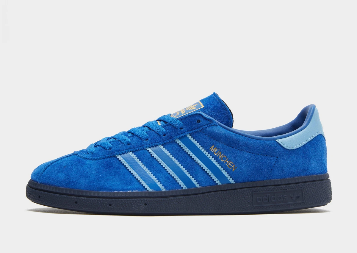 He aprendido Hermanos Lidiar con adidas Originals Munchen Suede Men&#039;s Shoes Blue | eBay