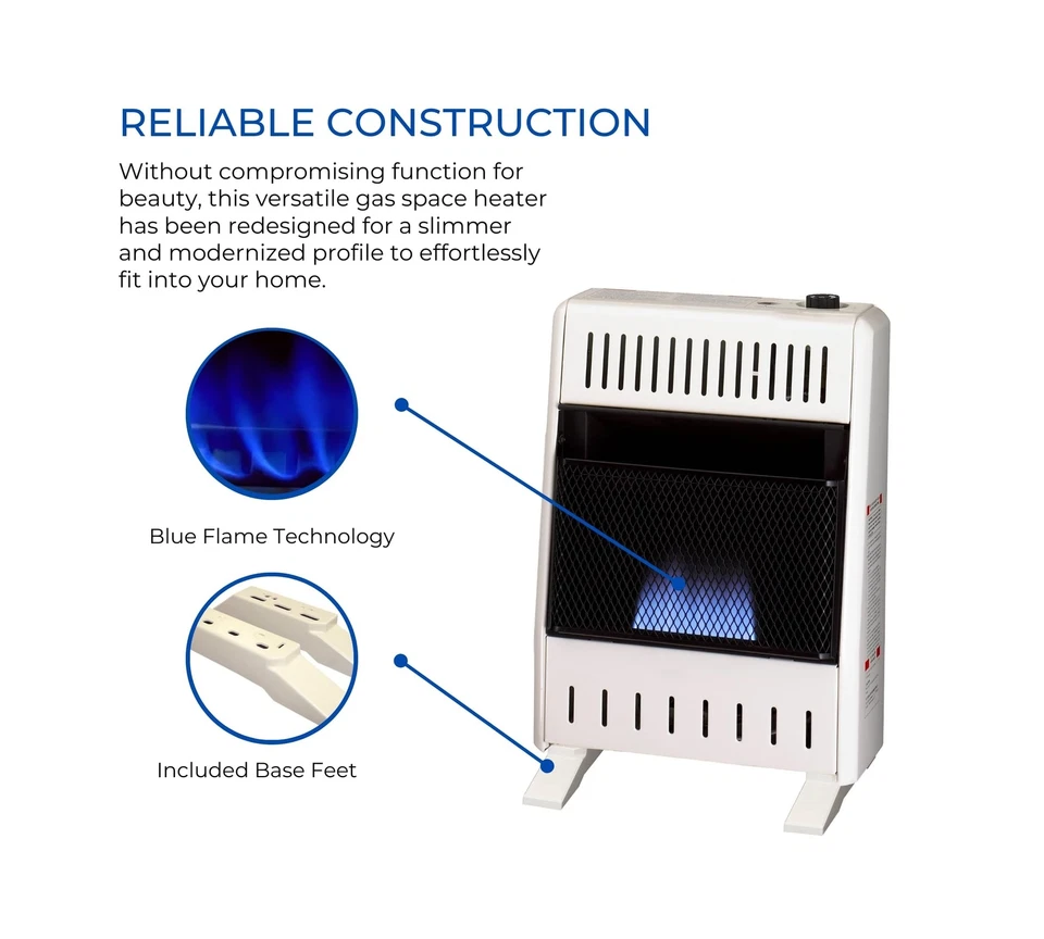 ProCom ML100TBA-B Ventless Propane Gas Blue Flame Space Heater with Thermosta... - Image 2 of 4