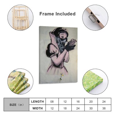 Banksy Girl Snow White Canvas Art Wall Painting Poster Print
