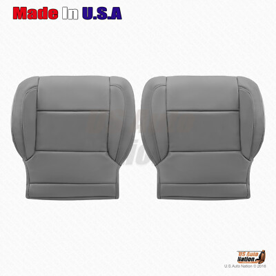 Driver & Passenger Bottom Leather Seat Cover Gray 2014 2015 2016 Chevy Silverado
