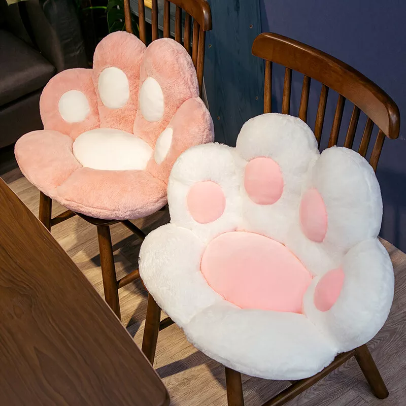 Cute Cat Paw Plush Chair Cushion Child Seat Cushion Sofa Back Pillow Mat  Home