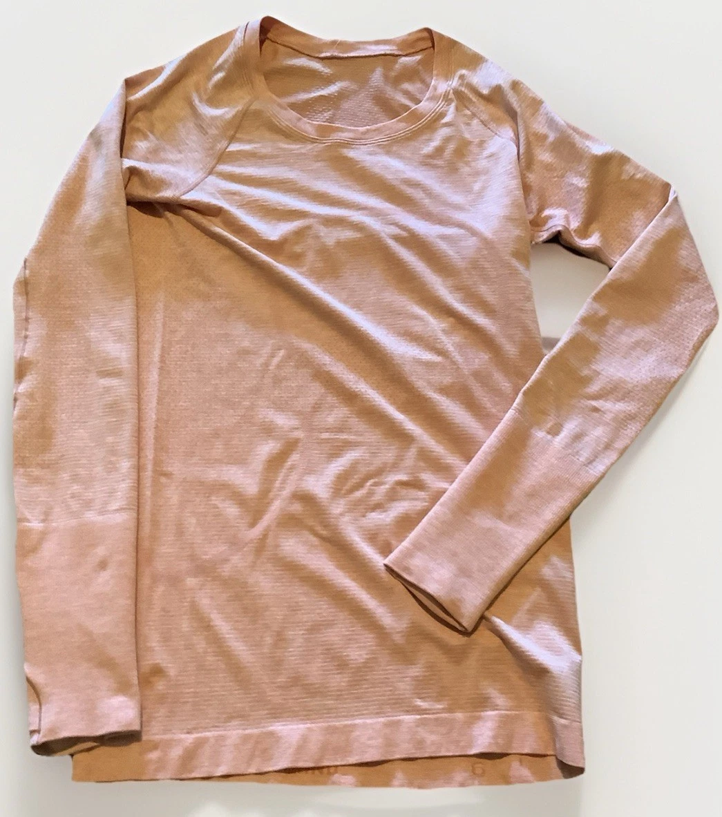 Lululemon swiftly tech long sleeve orange size 6 Workout shirt