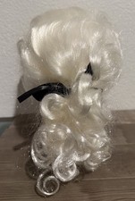 Patriotic Colonial White Wig ponytail Jefferson Washington theatrical hairpiece