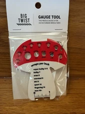Big Twist Knitting Needle Gauge Tool w/Carbiner Clip