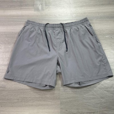 Rhone Shorts Mens 2XL Gray Lined Athletic Training Drawstring Elastic Waist