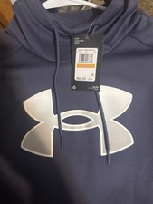 Under Armour Women's UA Rival Fleece Big Logo Hoodie Size Small Blue
