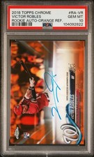2018 TOPPS CHROME RC AUTO ORANGE REFRACTOR VICTOR ROBLES 15/25 PSA 10 AUTO