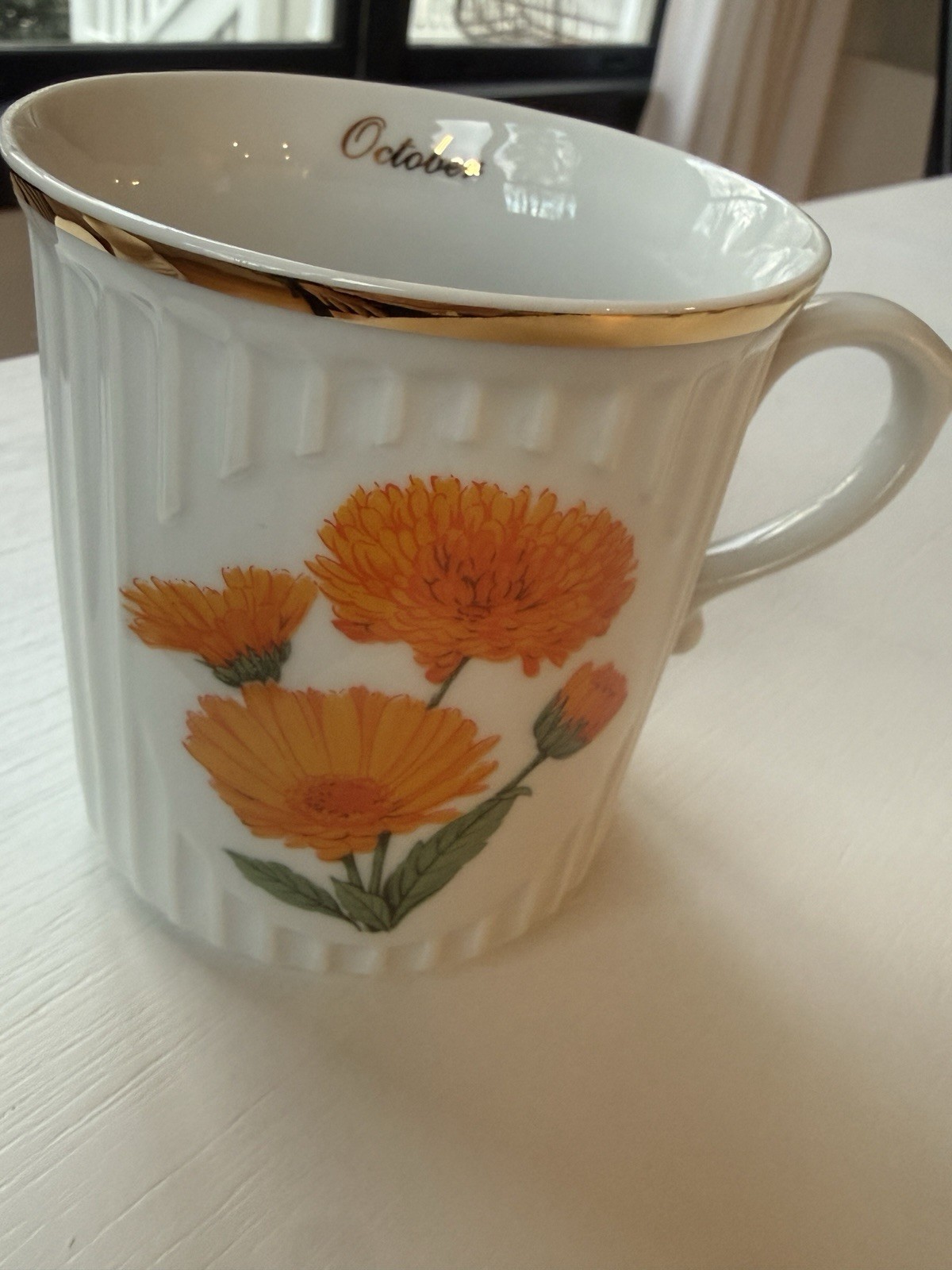 Vintage 1970s Original Bohemia Czechoslovakia Flower of the Month Mugs Full Set