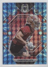 2023 Panini Mosaic Rookies Reactive Blue Mosaic Prizm Cameron Latu #295 11cz