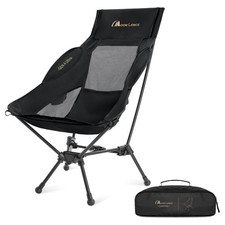 MOON LENCE High Back Folding Camping Chair, 330lbs Portable Oversized, Black