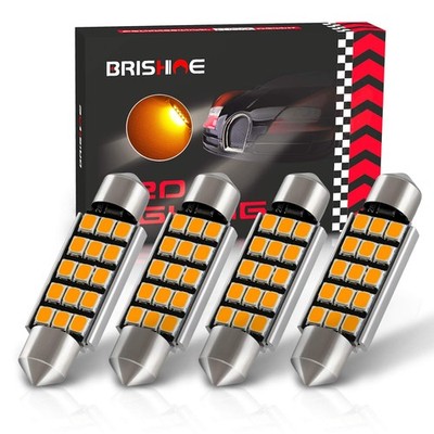 578 2112 LED Bulbs, Super Bright Amber Yellow 2835 Chipsets Canbus Error Free...