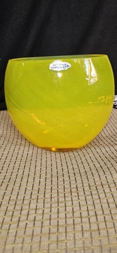 Blenko Handcraft yellow art glass bowl
