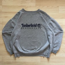 Vintage Timberland Weathergear Sweatshirt Mens Gray Crewneck Embroidered Logo