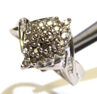 10k white gold .30ct diamond cluster ring S12 H natural estate 3.3g VINTAGE 6 — photo 6