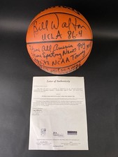 Bill Walton Signed Basketball College Career Statistics UCLA with JSA COA