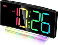 Extra Loud Alarm Clock for Heavy Sleepers Digital Bedside Clock Black