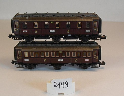 Minitrix Spur N 1/160 Personenwagen-Set 3. Klasse 3-achsig der K.P.E.V. #2149 | Zustand: Gebraucht