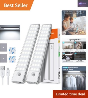 Tragbare Küchenleuchten mit magnetischem Bewegungssensor - 2er-Pack Komfort zum Aufkleben