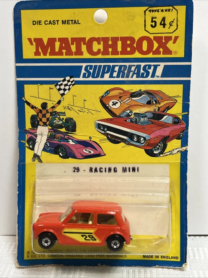 Rare 1971 Blisterpack MATCHBOX SUPERFAST #29 RED RACING MINI COOPER MOC Vintage - Image 2 of 4