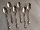 WALLACE VIOLET 1904 SET SIX STERLING SILVER DEMITASSE SPOONS NO MONOGRAM 3 7/8"