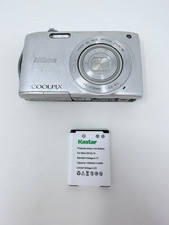 Nikon Coolpix S3300 Digital Camera 16MP 6X Zoom Silver- TESTED/WORKS- NO CHARGER