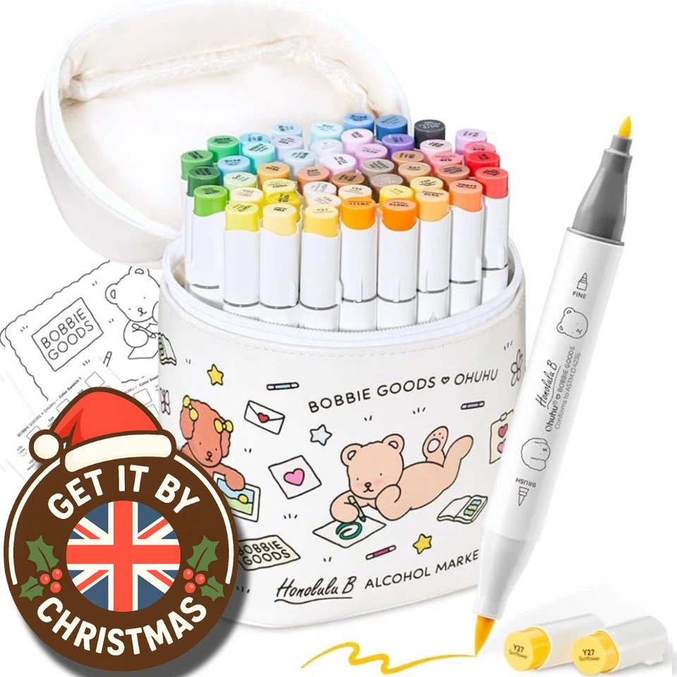 Ohuhu & Bobbie Goods Alcohol Markers, Co-branded 48-color Brush & Fine Markers