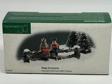 Department 56 Holly Split Rail Fence with Children Village Accessory 56.52723