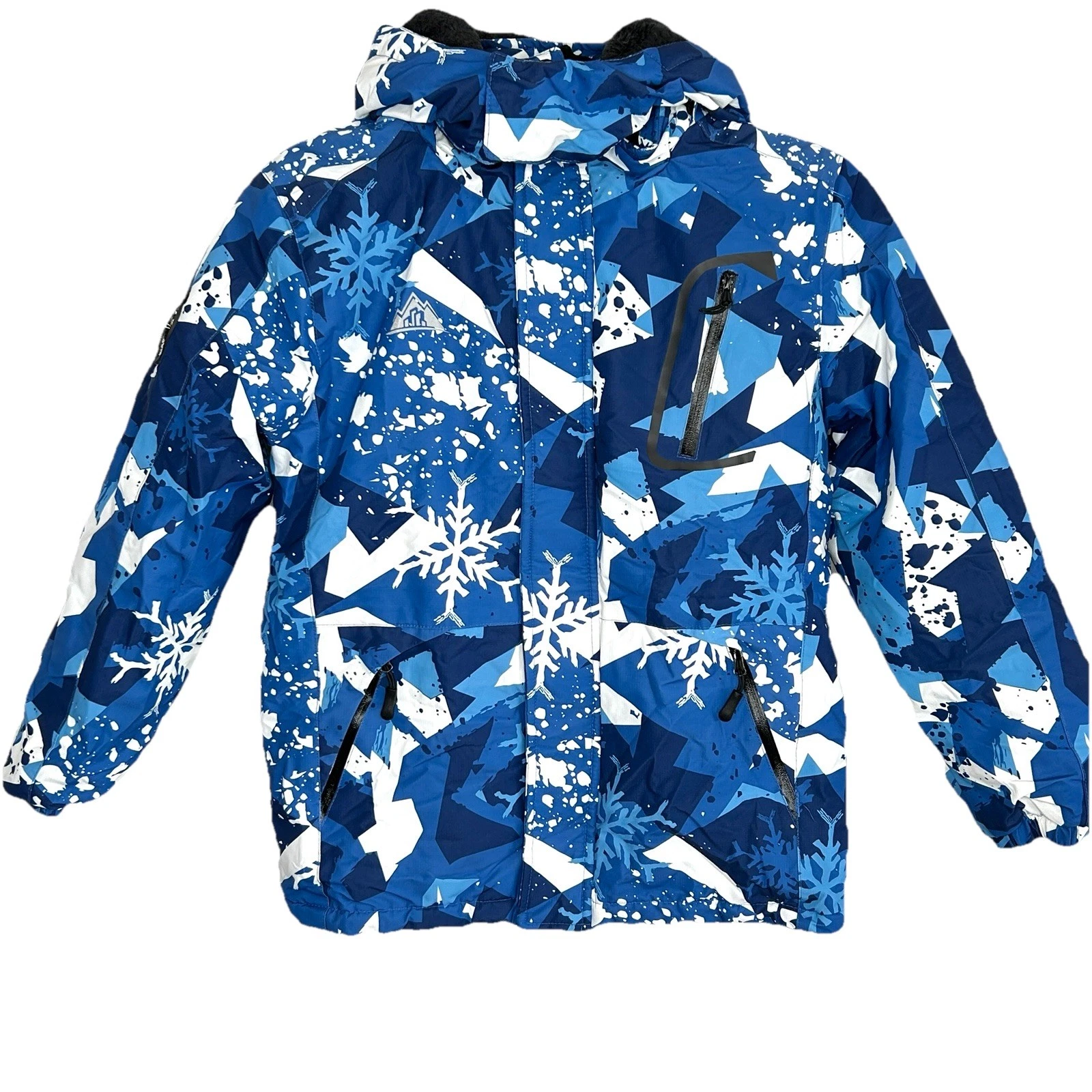 Moerdeng Ski Puffer Jacket Youth 8 Hooded Zip Fleece Snowboard Winter Gorp Blue