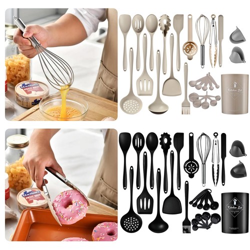 Kitchen Utensils Set Silicone Cooking Nonstick Spatula Turner Spoon Tools