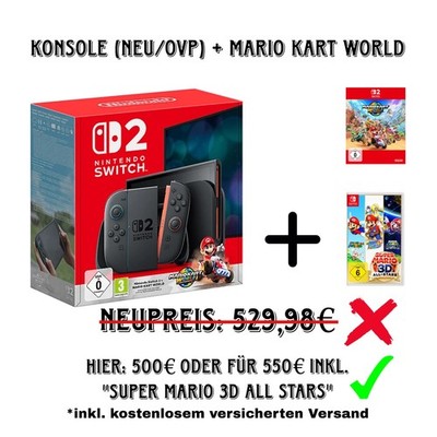 Nintendo Switch 2 Heimkonsole Mario Kart World Bundle 256 GB PAL inkl. Rechnung