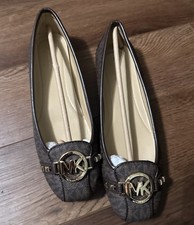 Michael Kors Fulton Studded Logo Moccasin Brown Size 9.5 NWOB