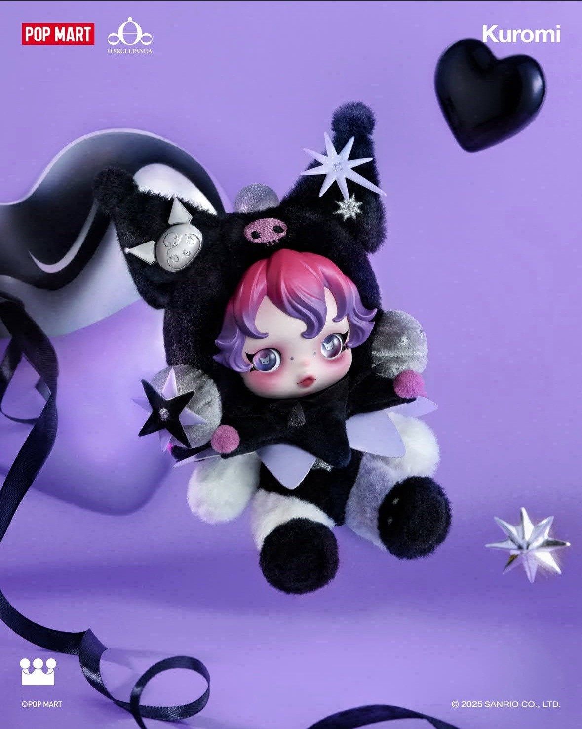 Pop mart Popmart SKULLPANDA × KUROMI Plush