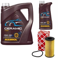 MotoröL Set Mannol 5W-30 Ceramic 6 Liter + ÖLfilter FüR Dacia Mercedes Nissan
