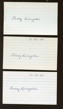 Lot of 10 T206 Baseball Player Paddy Livingston Autographed Index Cards w/ Holog