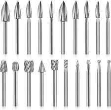 20-Piece Wood Carving Tools Set - Includes HSS Engraving Drill Accessories & HSS