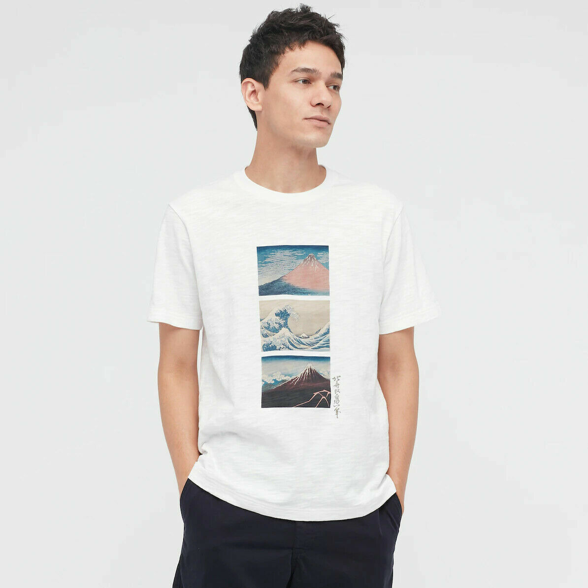 Tシャツ・カットソー HUECLOSET The Fugazi Short Sleeve T Shirt Hokusai Fujiyama UT Uniqlo Short Sleeve Graphic T-Shirt XS