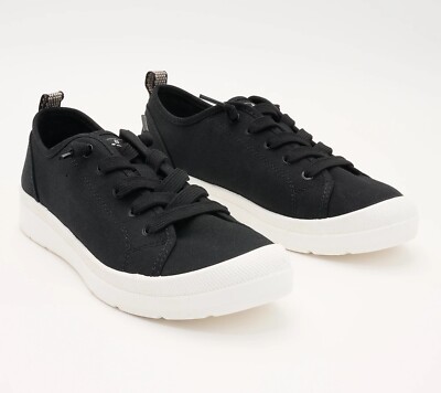 New Skechers BOBS Recycled Black Canvas Slip Ons Sprouting Love Size 8 Sneakers