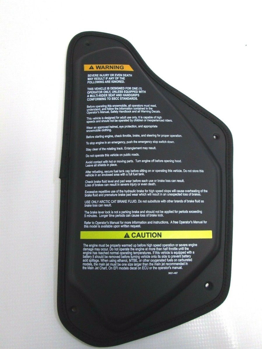 OEM Arctic Cat Snowmobile Black Tank Pads Knee Pads 7639-417 READ