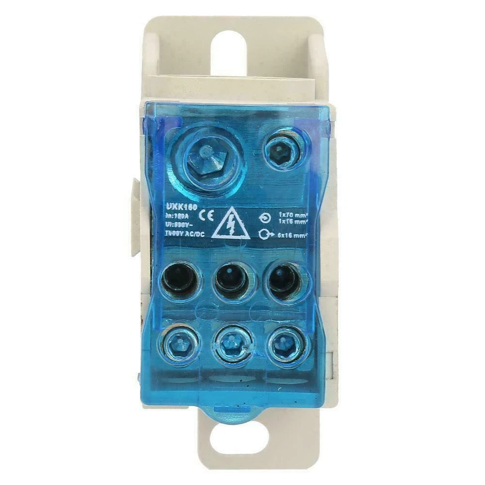 Pack of 24 Power Junction Box Terminal Block Connector DIN Rail 6-250 AWG 160A - Image 4 of 4