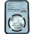 1881-CC Morgan Dollar GSA Hoard MS62 NGC Light Peripheral Toning