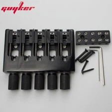 5 String Slightly Adjustable String Spacing Headless Bass Bridge Black Base CNC