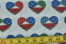 By 1/2 Yd, Patriotic Melon Hearts Quilt Cotton, Daisy Kingdom/Gore-Evans, P5976